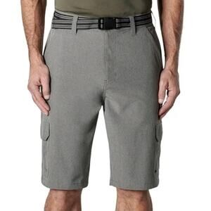 Iron Co. Men's Gray Belted Stretch Performance Hybrid Cargo 38W